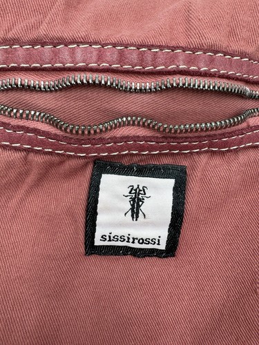 Sissi Rossi Italy Burgundy Crushed Velvet Corduroy Leather Strap Purse Hobo Bag - Picture 10 of 11