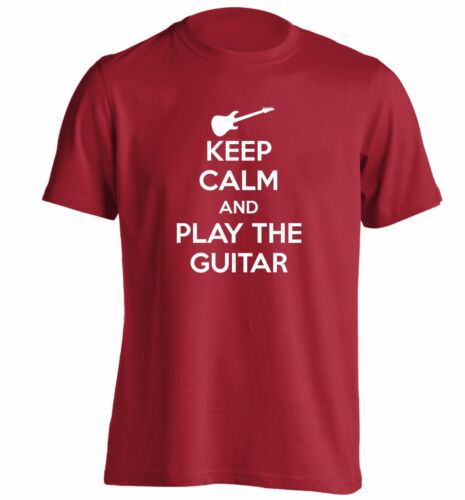 Keep calm play guitar, t-shirt music strum instrument musician lyrics funny 3980 - Picture 1 of 14