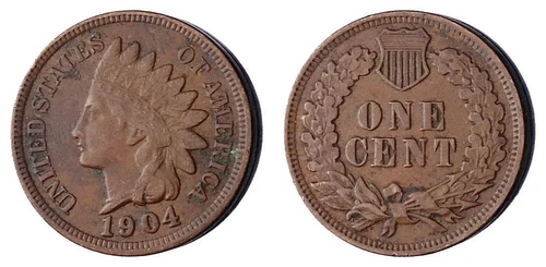 UNITED STATES OF AMERICA   1 Cent 1904  VF  Indian Head