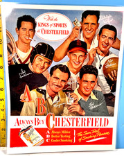 1947 Chesterfield Cigarettes Ted Williams, Stan Musial Sid Luckman more Print Ad