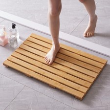Bath Mat for Shower, Wooden Floor Mat for Bathroom,Non-Slip Heavy Duty, Sho...