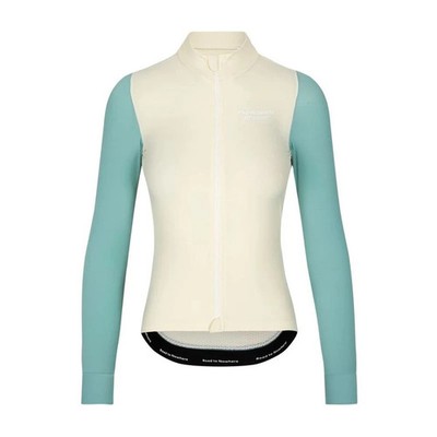 Pas Normal Studios Mechanism LS Damen-Radtrikot (off-white/helltürkis)