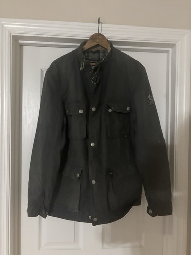 vintage belstaff trialmaster gold label waxed cotton motorcycle jacket large
