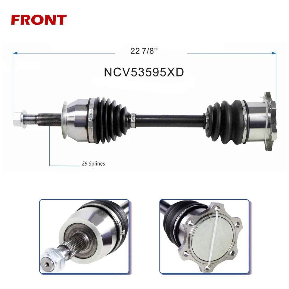 Eje delantero Xtreme Duty CV para Nissan TITAN Armada 2004-2015 04-10 Infiniti QX56 Foto 2 de 4