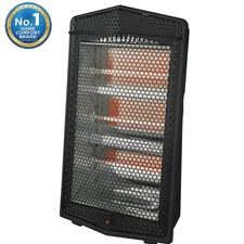 Midea MSH20Q3ABBV 1500W Quartz Electric Space Heater, MSH20Q3ABBV, Black
