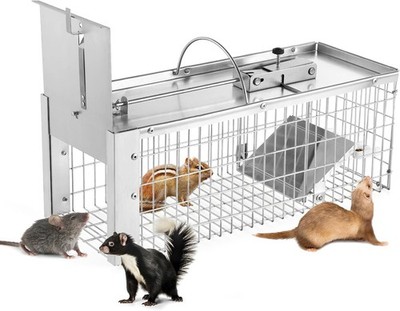 Squirrel Trap Live Animal Humane Cage Trap Catch Rats Mice Chipmunk Weasel