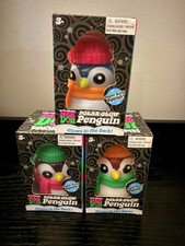 Authentic Set Of 3 NeeDoh Polar Glow Penguin New in Box Schylling Glows in Dark