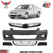 Front Bumper Cover Fascia & Grille Assembly Kit For 2006-2007 Honda Accord