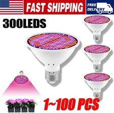 300LED Grow Light Bulb Full Spectrum Light for Indoor Plants Flowers Veg Growing