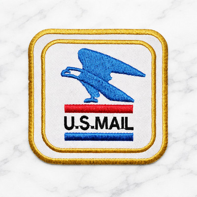 US MAIL EMBROIDERED IRON/SEW ON PATCH 3''X3'' FREE SHIPPING AND TRACKING