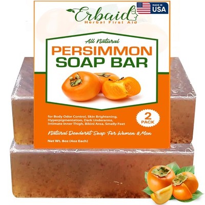 Erbaid Persimmon Soap Bar for Body Odor Control   Purifying Deodorizing Body ...