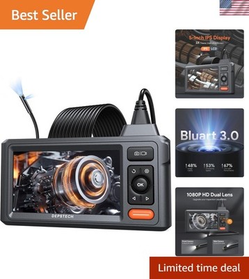 16.5FT Dual-Lens Borescope with LED Light & 1080P HD Clarity - Portable Gadget