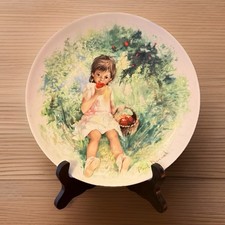 Vintage Limoges Collectible Plate Marie-Ange Girl Paul Durand Girl & Apple 1978