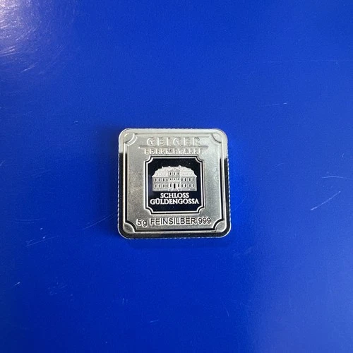 Geiger 5 Grams .999 Fine Silver Bar      Square Shape #26114
