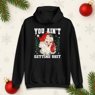 You are not Getting S**t Christmas Hoodie, Funny Rude Xmas Festlich Sweatshirt