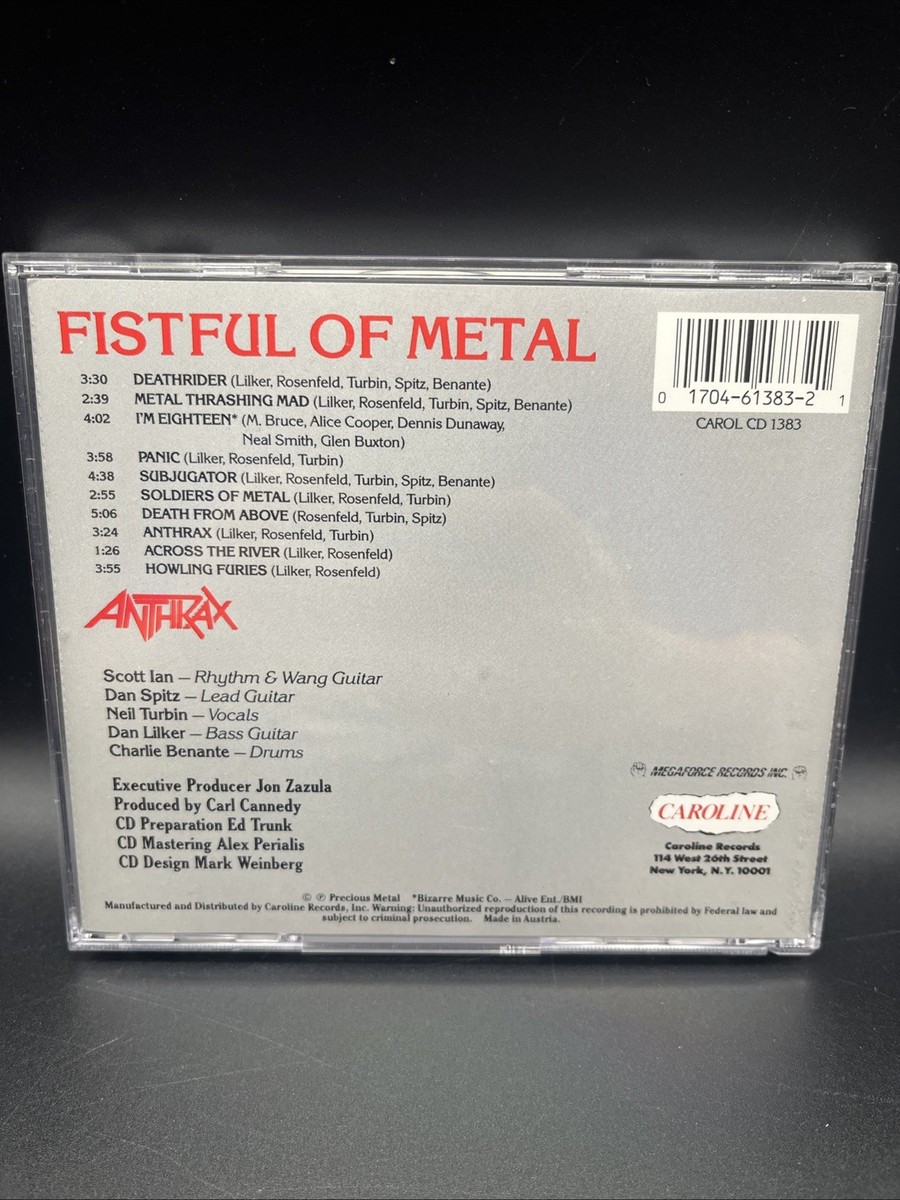 Anthrax - Fistful of Metal CD Caroline Import Austria 80s Metal