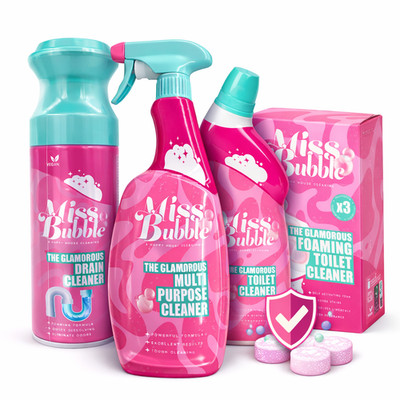 Miss Bubble Reinigungsserie - Haushaltsreiniger Kollektion für Bad, WC & Abfluss