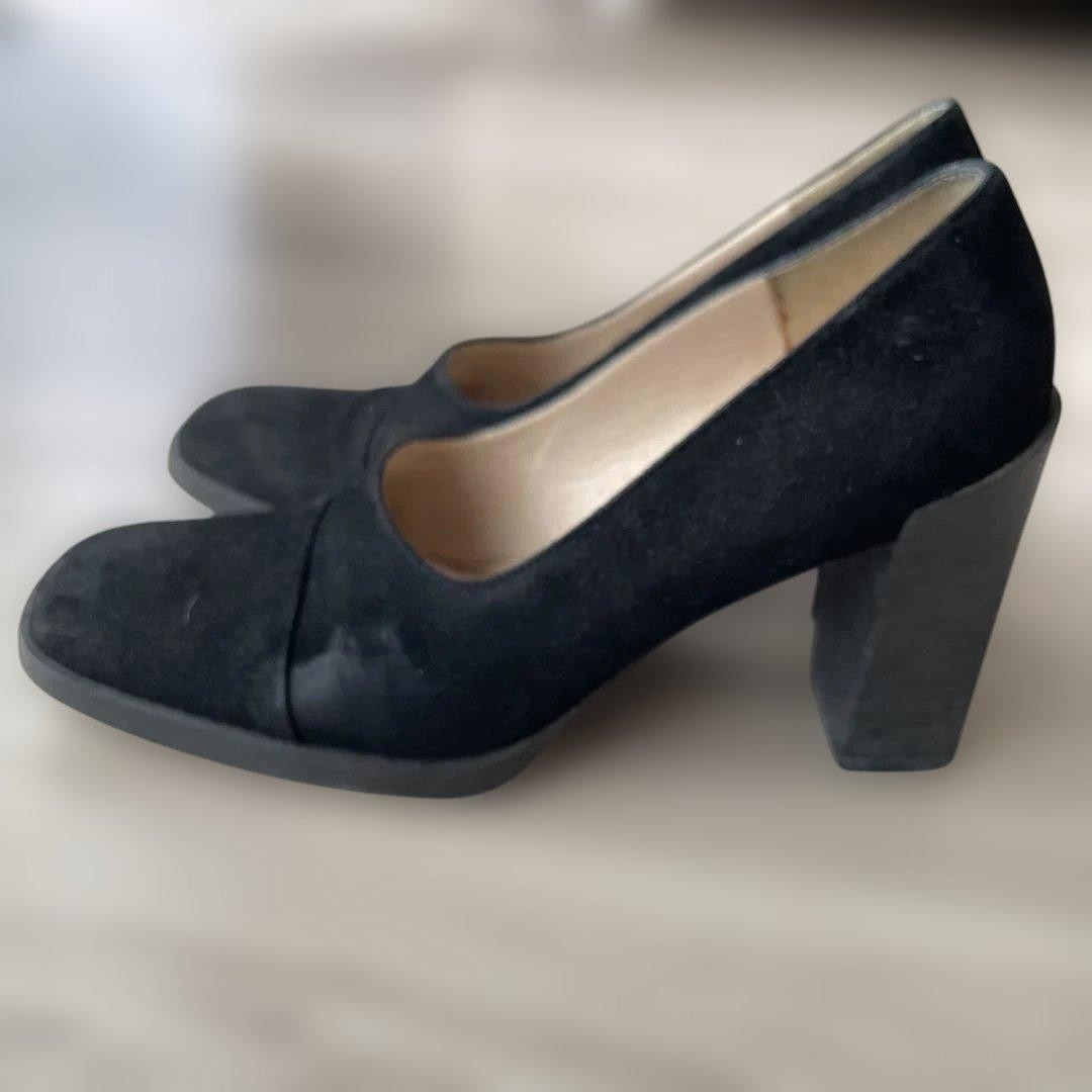 Gucci Square Toe Heels Black Suede Size 35.5 US About5.5 For Women thumbnail 9