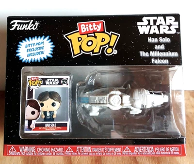 Figurine Funko Bitty POP! Rides Star Wars Han Solo and The Millenium Falcon NEUF - Photo 1/4