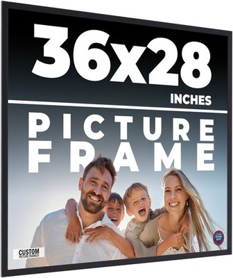 36x28 Frame Black Real Wood Picture Frame Width 0.75 inches | Interior Frame Dep