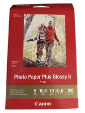 Canon Photo Paper Plus II Glossy 4x6 High Gloss 100 sheets, 10.6 mil,  sealed