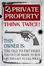 Funny Sign No Trespassing Tin Metal Signs Private Property For Yard Warning Si