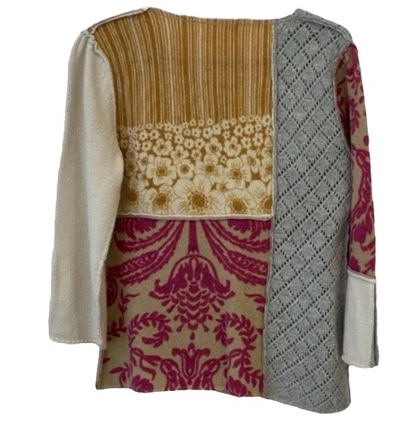 Sleeping On Snow Multicolor Patchwork Knitted Car… - image 4