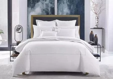 Hotel Collection Italian Percale KING Duvet + 2 KING Shams Set White / Silver