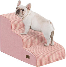 Dog Step for Bed, Dog Stair 3-Step 35D Pet Stair 15.7" H for High Bed or Sofa No