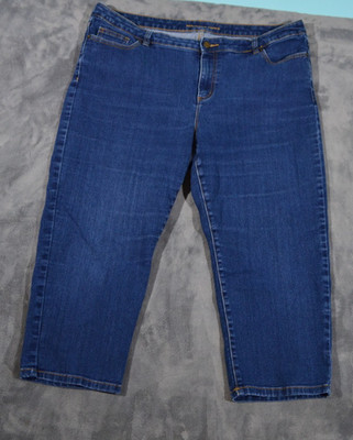 Michael Kors Woman's Izzy Cropped Skinny Jeans Dark Wash Blue Size 18W 