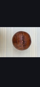 Vintage Leather Hand-Stitched Brown Soccer Ball