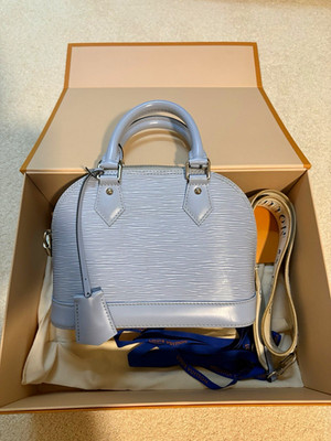 Louis Vuitton Alma BB Epi light Blue Top Handle Bag w/ Detachable Strap