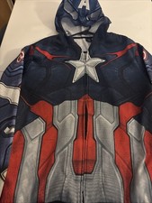 Avengers Captain America Hoodie Size Men  s XL Zip / Mask Excellent Condition