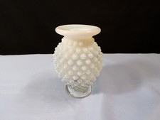 Fenton French Opalescent Glass Hobnail Mini Miniature Vase w/ Flat Top