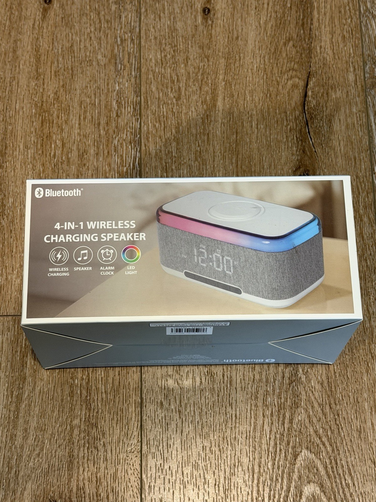 Wireless Charging Station with Bluetooth Speaker and Alarm Clock 4-in-1
