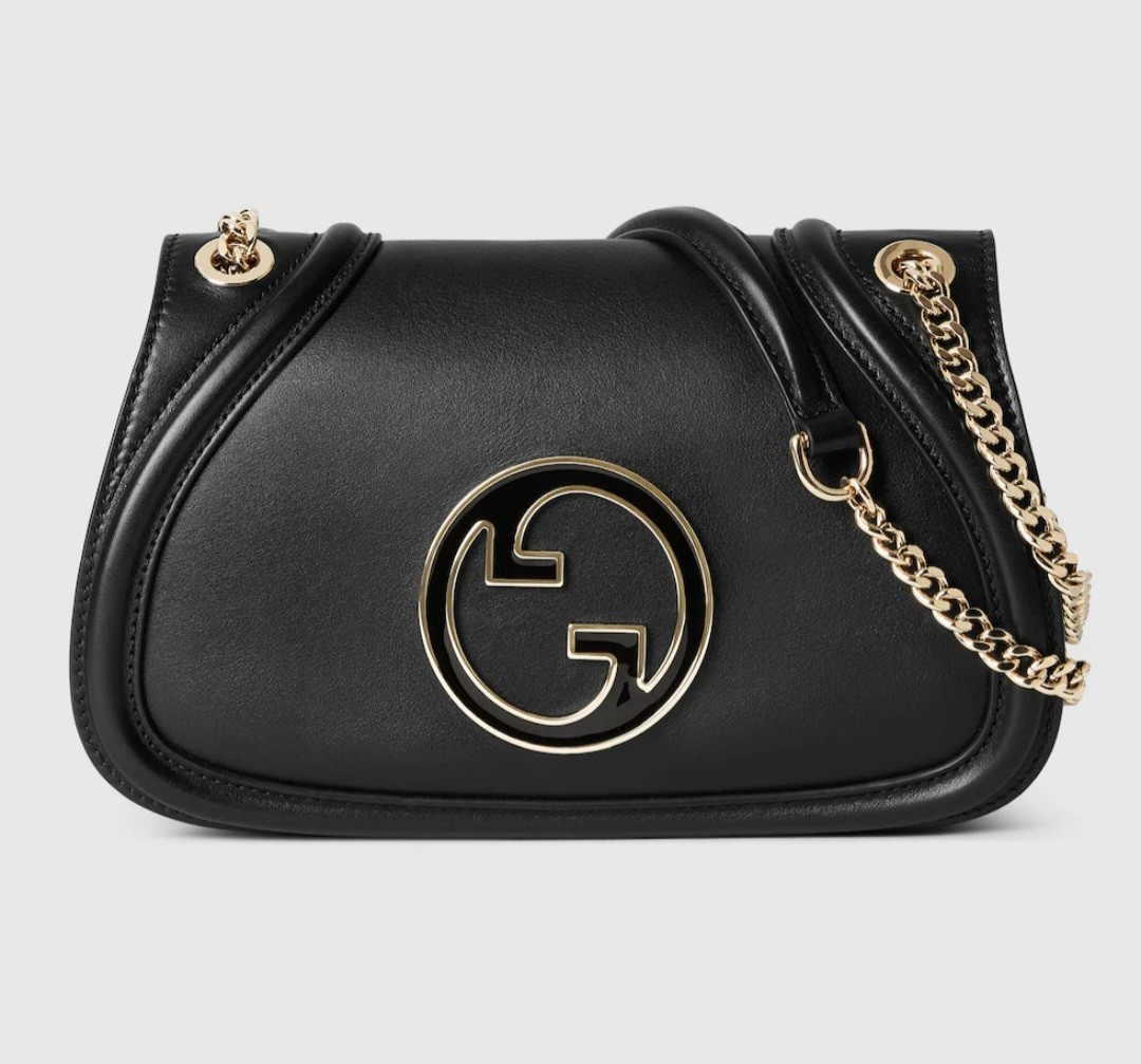NEW Gucci Blondie Medium Shoulder Black Leather Bag | eBay