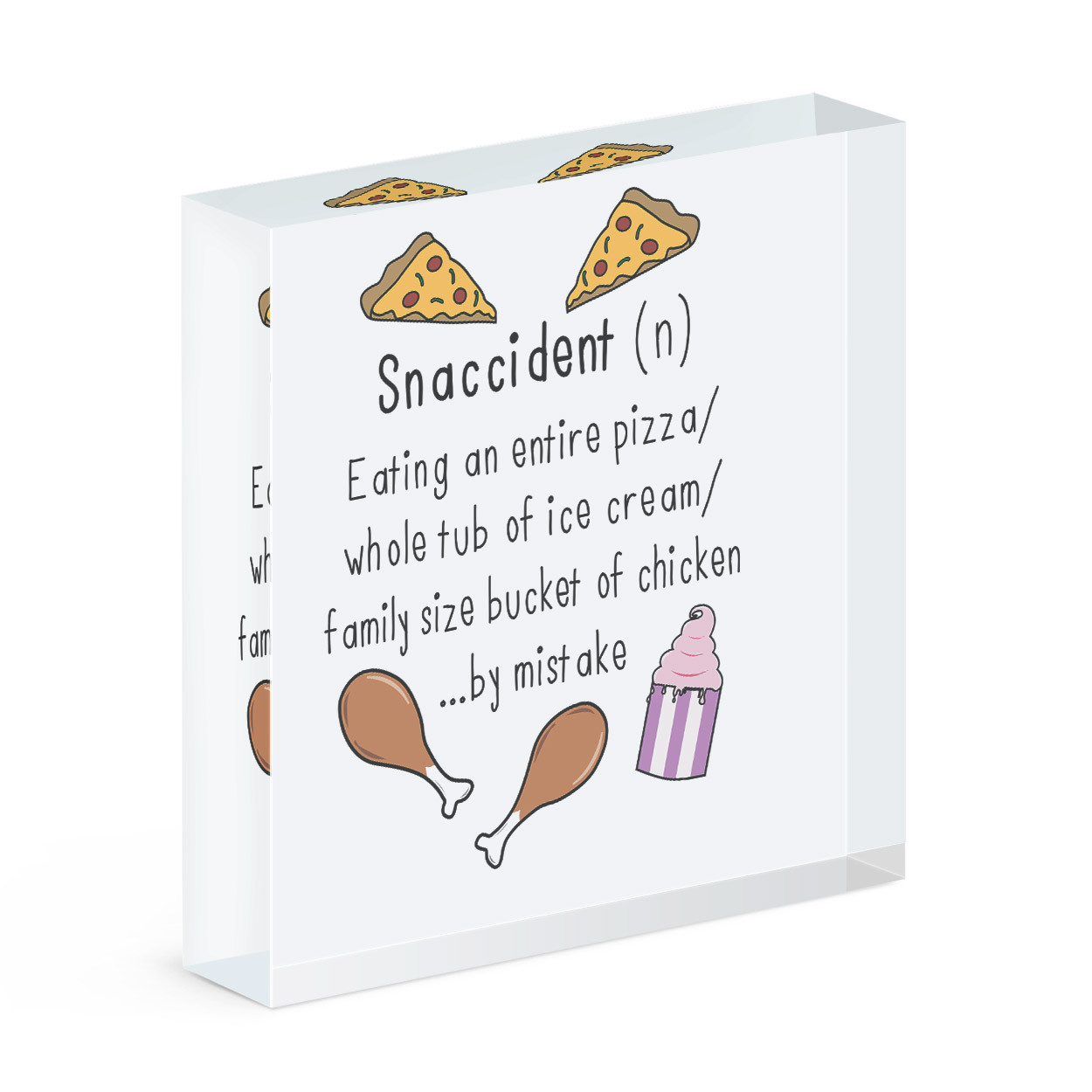 Snaccident Definition Acrylic Photo Block Frame Funny Snack Accident