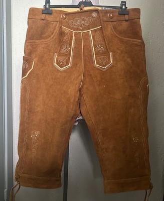 Herren Reithose German Bavarian Style Beige Reithose Wildleder Vintage 37W Large ''