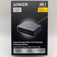 Open Box Anker Prime Charger MultiPort Charging Station A2683 200W 6 Port GaN