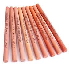 White Corundum Sharpening Stones Rods - 10 Grits for Coarse to Fine Sharpening