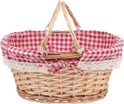 TOPBATHY Picknickkorb Ostern aus Weide mit Griff, geflochtenes Picknick (PACKUNG GEÖFFNET)