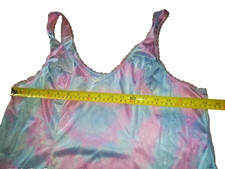 Womens s lavender blue tie dye cami top lace trim festival boho chic hippy