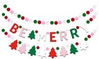 Doumeny 3Pcs Be Merry Felt Banner Garland Christmas Tree Multi Color 