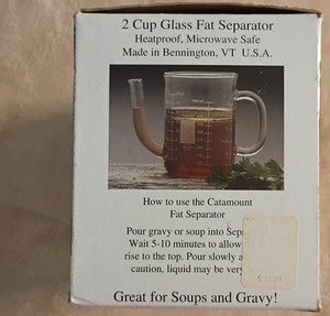 Catamount Glass Gravy Fat Separator 2 Cup 18 OzGlass Measuring Beaker USA