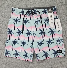Hurley Phantom Classic 18" Board Shorts 29 Palm Print 4-Way Stretch NWT