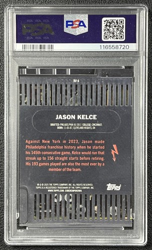 JASON KELCE PSA 10 2024 TOPPS RESURGENCE #RV-4 RETRO VISION EAGLES 720 - Foto 2 di 2