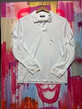 Alfani Men's LS Supima Polo Shirt White Size Medium NEW