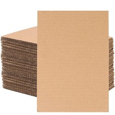 100 Pack 5 x 7 Inch Brown Corrugated Cardboard Sheets, 1/8 Thick Flat Corruga...
