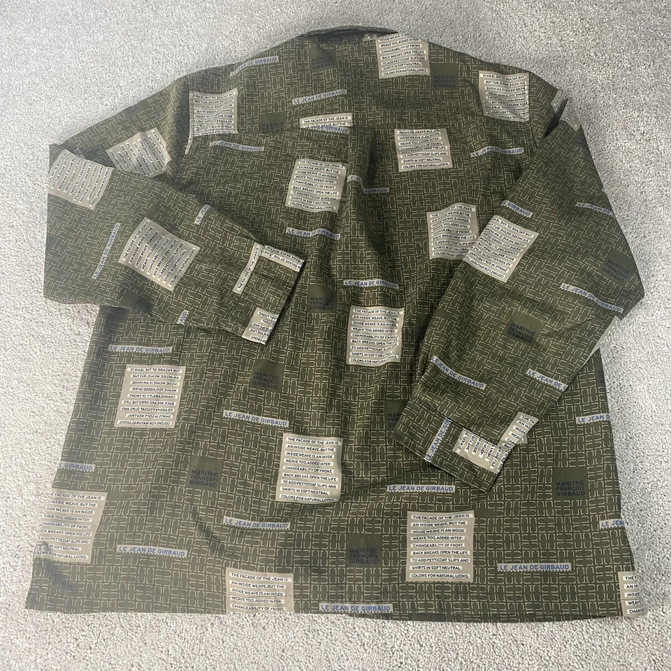 Рубашка мужская Marithe Francois Girbaud 2XL зеленая геометрическая AOP на пуговицах винтажная для чтения - Изображение 3 из 4