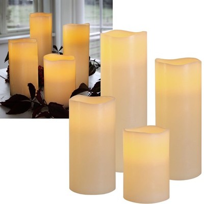LED Echtwachs Kerze ''BIG'' mit Timer XXL-Kerzen flackernd Wax Candle XL Wachs